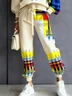 Casual Geometric Ankle Banded Pants Sweatpants & Joggers