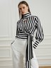 Daily Elegant Striped Hollow Out Top